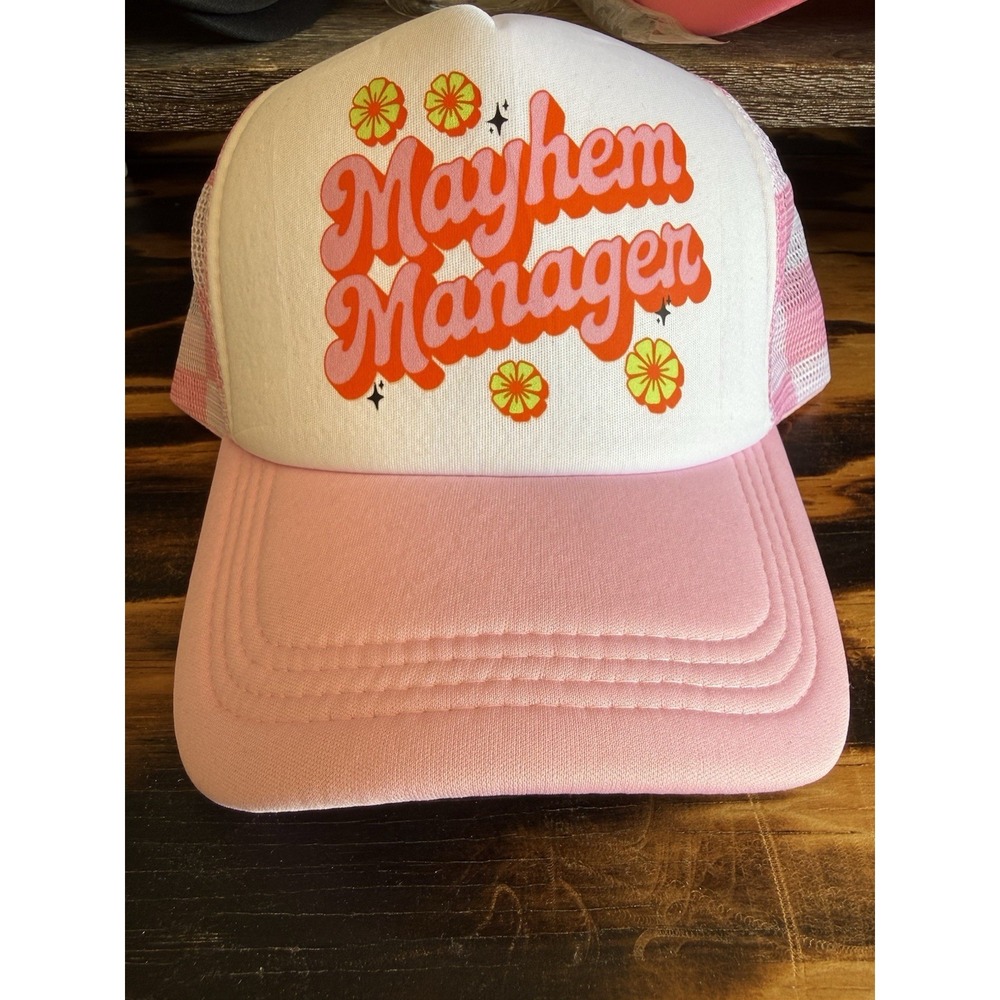 Retro Mayhem‎ Manager Trucker Hat Pink Foam Mesh Snapback Y2K| New| Handmade